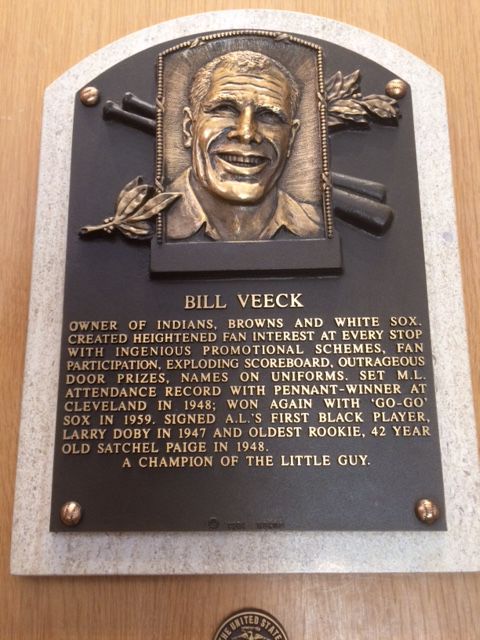Bill Veeck plaque Hall of Fame